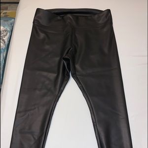 Express black leather leggings